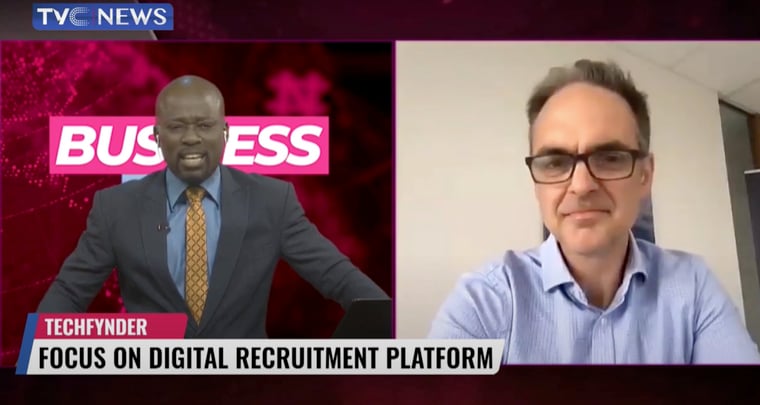 Techfynder Marketing Director Paul Guy live on Nigerian TV News